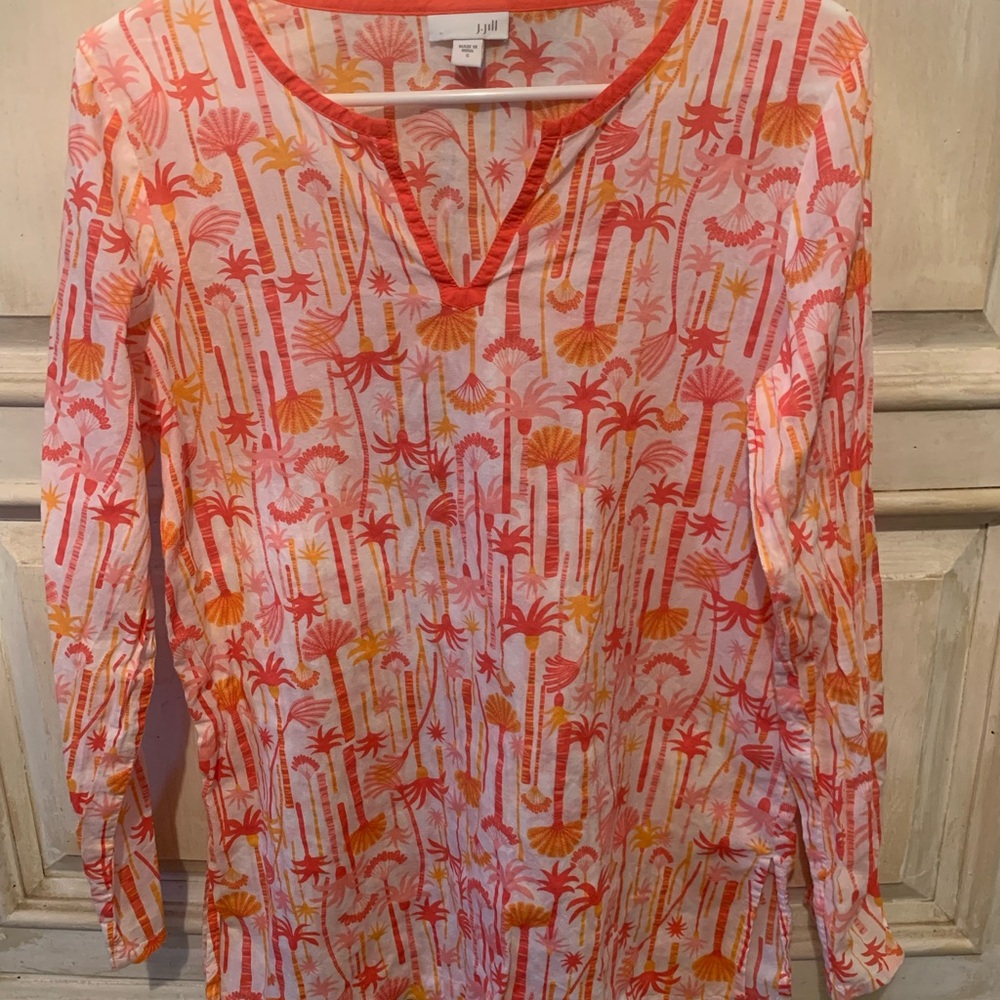J. Jill Vibrant Pink and Orange Tunic